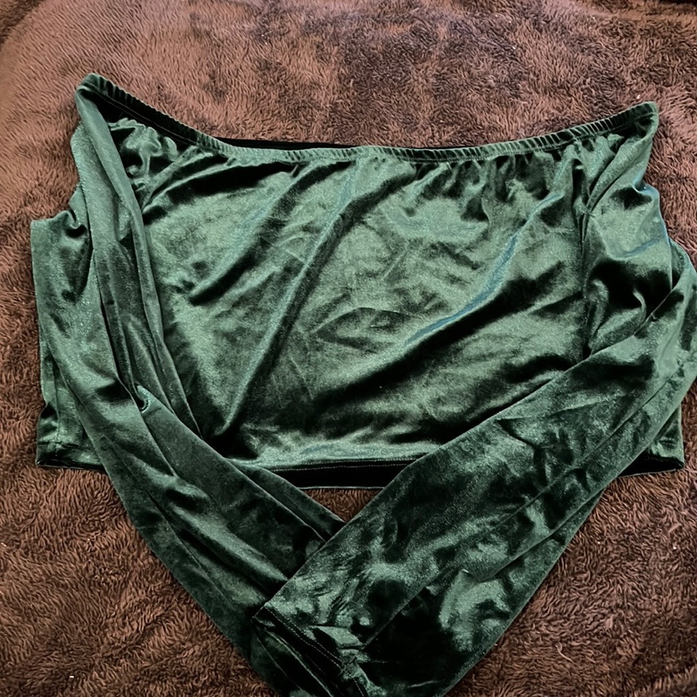 Velvet off the shoulder crop 3X